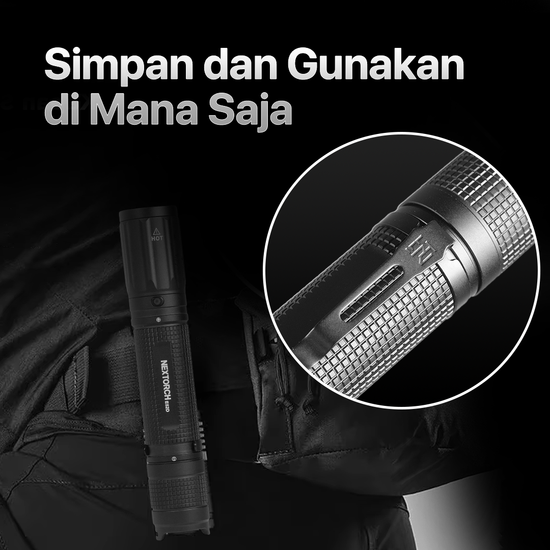 NEXTORCH Senter LED Mini Bright Tactical Waterproof IPX8 3700 Lumens - E52D Gambar produk NEXTORCH Senter LED Mini Bright Tactical Waterproof IPX8 3700 Lumens - E52D - 6