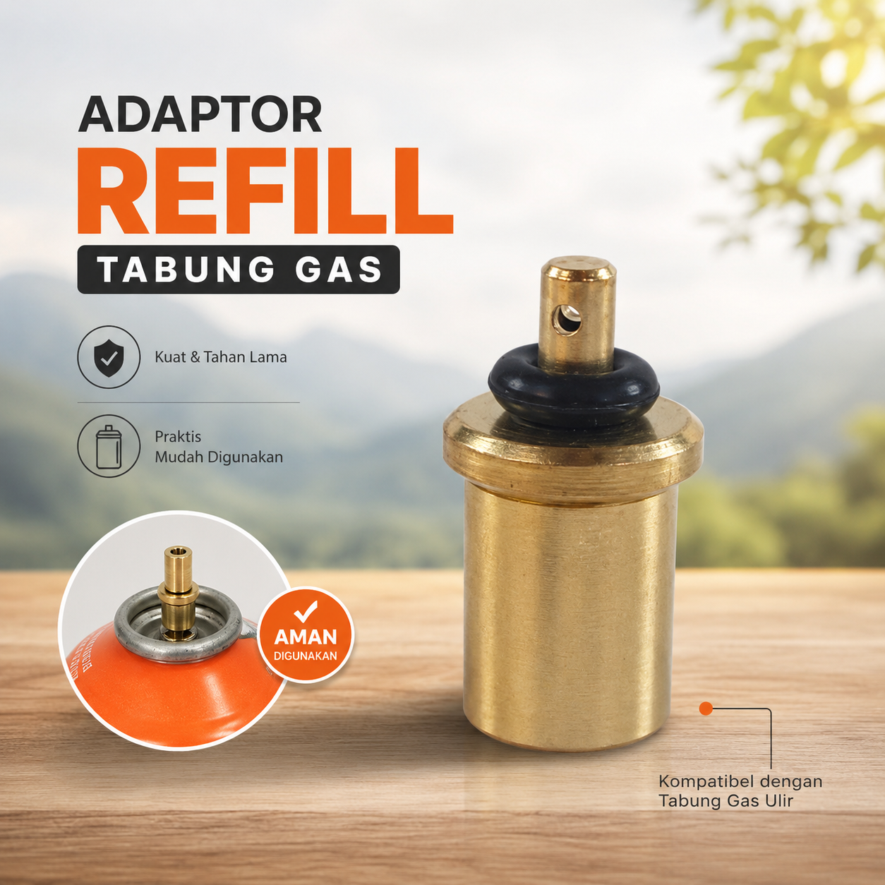 Gambar produk VGEBY Adaptor Refill Tabung Gas Butane Valve Safe Switching - TL-SA001 - Utama