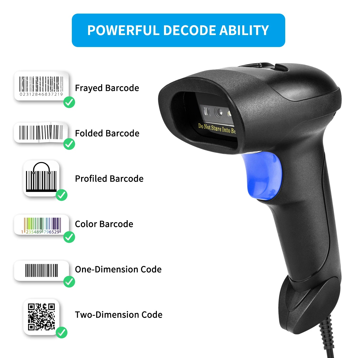 KEFFAR Barcode Scanner 2in1 Bluetooth USB Scanning Gun 1D 2D - L8BL Gambar produk KEFFAR Barcode Scanner 2in1 Bluetooth USB Scanning Gun 1D 2D - L8BL - 3