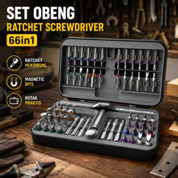 STURDY Set Obeng Kunci Pas Ratchet Screwdriver Household Tools 66in1 - 2880B