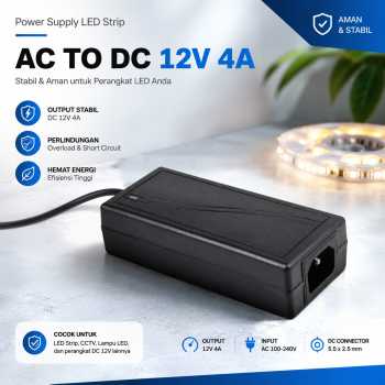 Gambar produk Taffware Adaptor Power Supply Converter LED Strip AC to DC 12V 4A - 1240