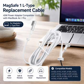 Gambar produk Nephy Kabel Charger Magsafe 1 L Type Replacement Cable Macbook Air/Pro 45W - AO20