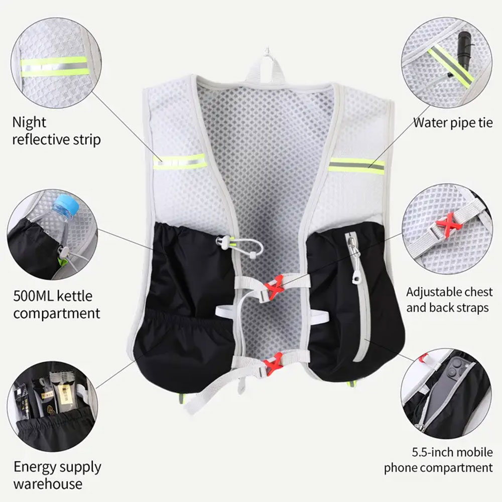 Rhodey Running Vest Hydrovest Hydration Breathable Rompi Lari Outdoor - WP500 Gambar produk Rhodey Running Vest Hydrovest Hydration Breathable Rompi Lari Outdoor - WP500 - 1