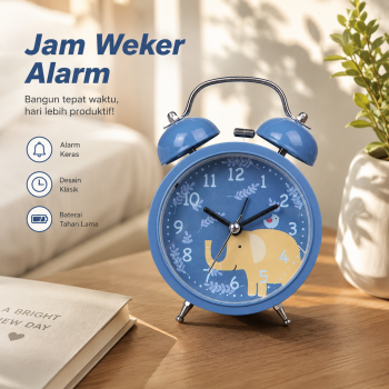 HUARI Jam Weker Alarm Analog Clock Night Light Easy View - M04