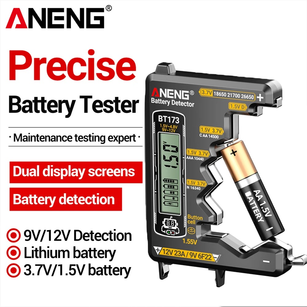 ANENG Alat Ukur Baterai Digital Battery Tester Button 9V 12V AA AAA - BT173 Gambar produk ANENG Alat Ukur Baterai Digital Battery Tester Button 9V 12V AA AAA - BT173 - Utama