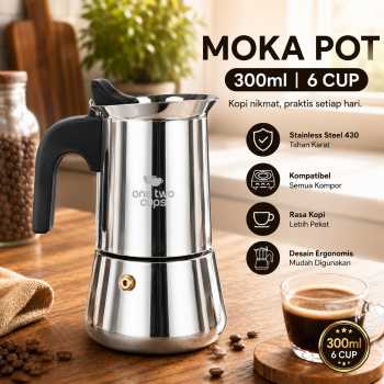 One Two Cups Moka Pot Teko Kopi Espresso Coffee Maker Stovetop - Z70