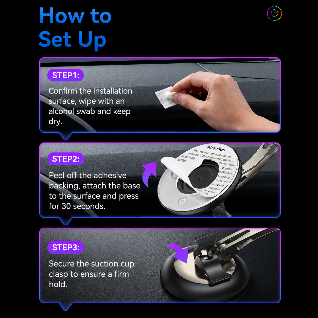 Gambar produk ESSAGER Holder HP Mobil Magnetic N52 360 Rotation Car Phone Holder - ES-ZJ40 - 5