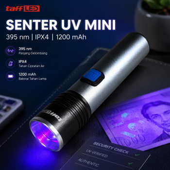 TaffLED Senter UV Mini Rechargeable 395nm Flashlight Waterproof IPX4 - K31