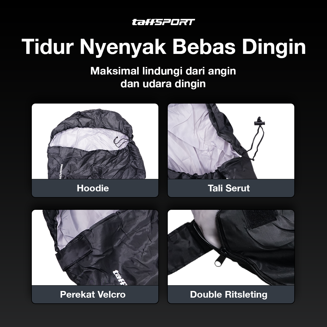 TaffSPORT Kantong Tidur Sleeping Bag 2in1 Envelope Model 2.1Mx75cm - INU117 Gambar produk TaffSPORT Kantong Tidur Sleeping Bag 2in1 Envelope Model 2.1Mx75cm - INU117 - 3
