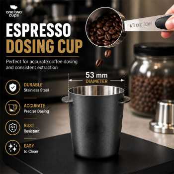 One Two Cups Dosing Cup Portafilter Espresso Machine SS304 - HB5