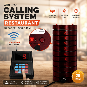 RTKS Wireless Calling System Restaurant Mesin Antrian 20 Pager - SU-668