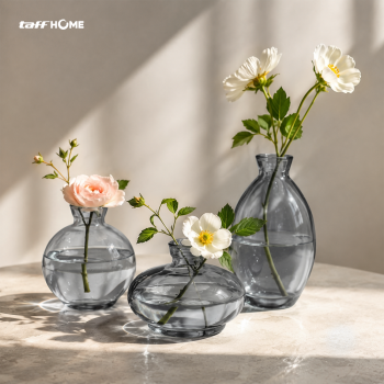 TaffHOME Vas Bunga Botol Kaca Estetik Multifungsi Flower Vase 3 PCS - HN173