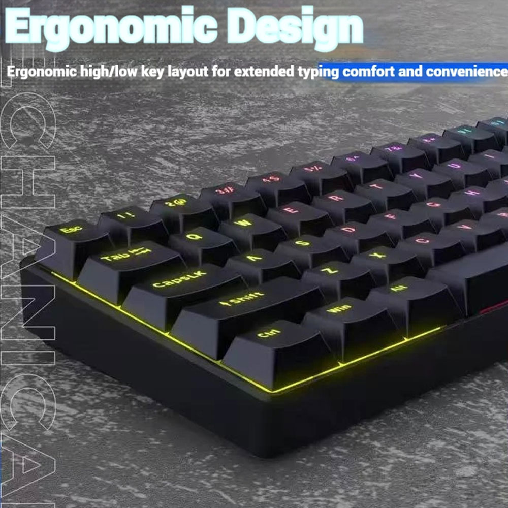 KOO Keyboard Gaming RGB Mechanical Red Switch Wired 61 Keys - MK-61 Gambar produk KOO Keyboard Gaming RGB Mechanical Red Switch Wired 61 Keys - MK-61 - 5