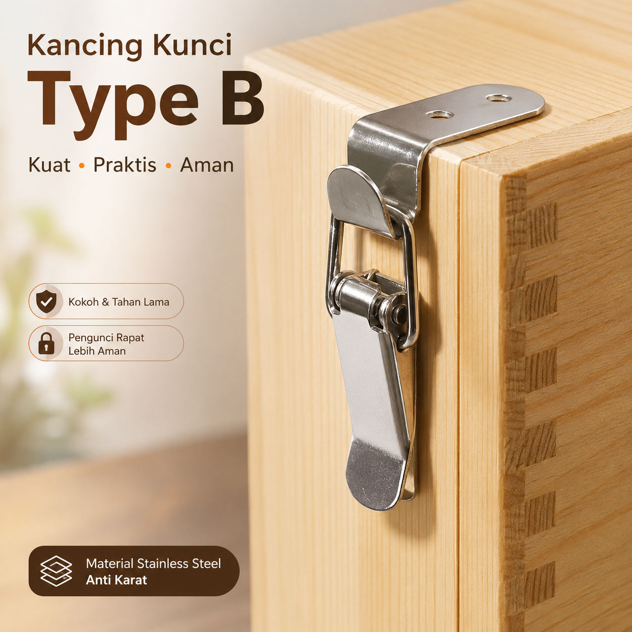 Taffware Kancing Kunci Kaitan Peti Kabinet Spring Lock Loaded Buckle Type B - A3 Gambar produk Taffware Kancing Kunci Kaitan Peti Kabinet Spring Lock Loaded Buckle Type B - A3 - Utama