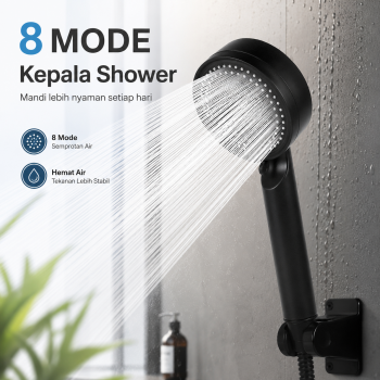 BATHE PROJECT Kepala Shower Mandi 8 Mode Flow Adjustable Shower Head - SH28