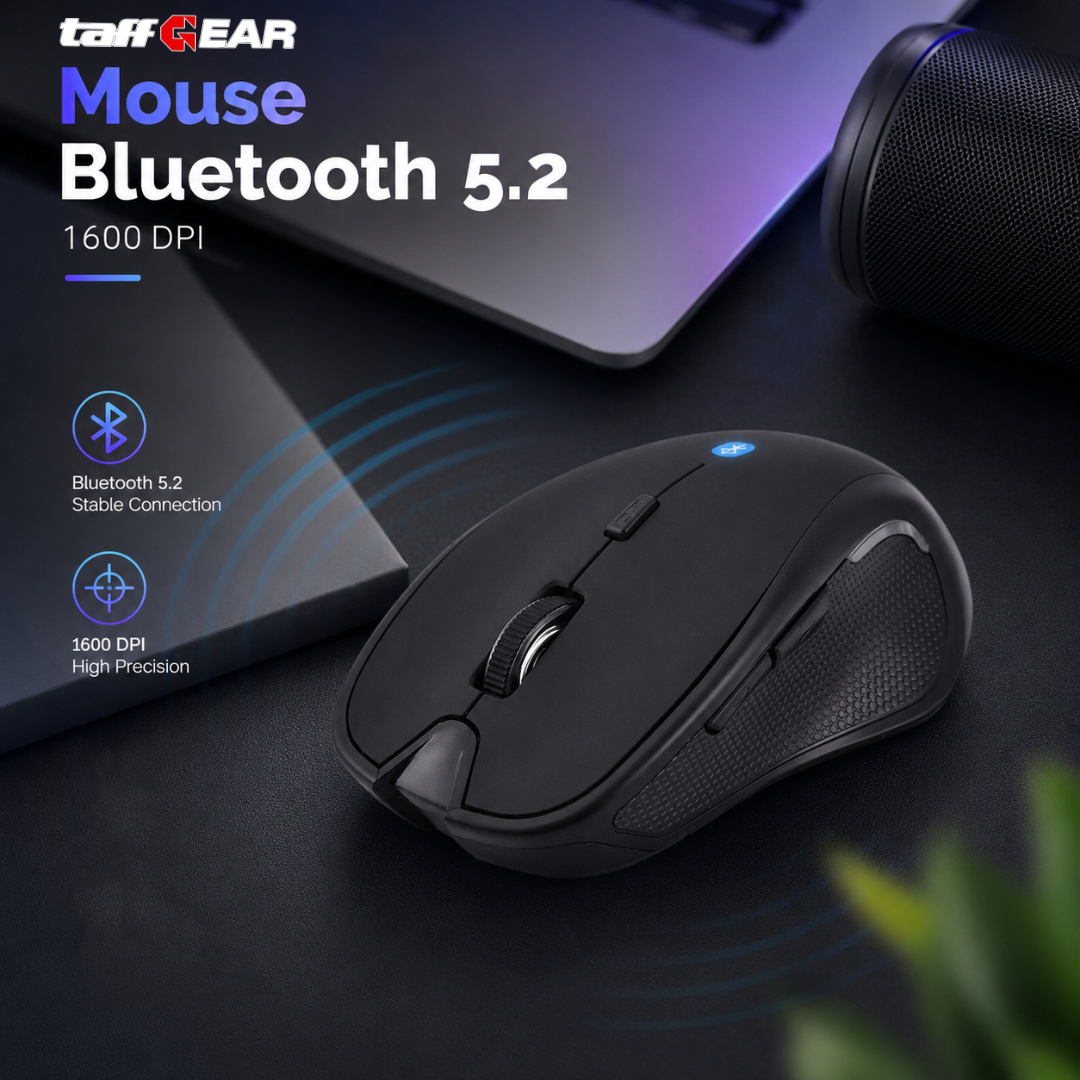 Gambar produk TaffGEAR Mouse Bluetooth Wireless Optical Ergonomic 6 Key 1600DPI - M9000 - Utama