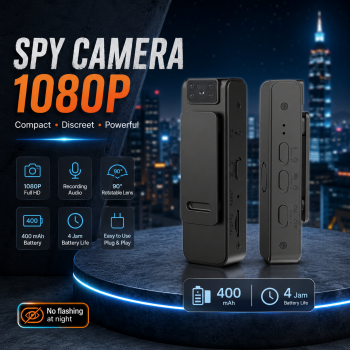 Centechia Spy Camera Full HD 1080p Night Vision Rotateable with Clip - A19