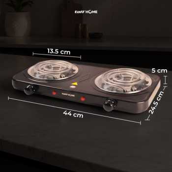 Gambar produk TaffHOME Kompor Listrik 2 Tungku Portable Coil Hot Plate 2000W - C2-2000-05 - 8