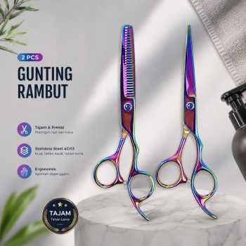 Gambar produk Bfaccia Gunting Rambut Lurus Sasak Buffing Stainless Steel 4Cr13 2 PCS - M1325