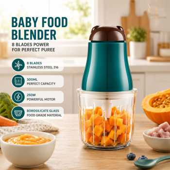 Ang Chopper Blender Mini MPASI Baby Food Processor 8 Pisau 250W 300ml - BT-J118