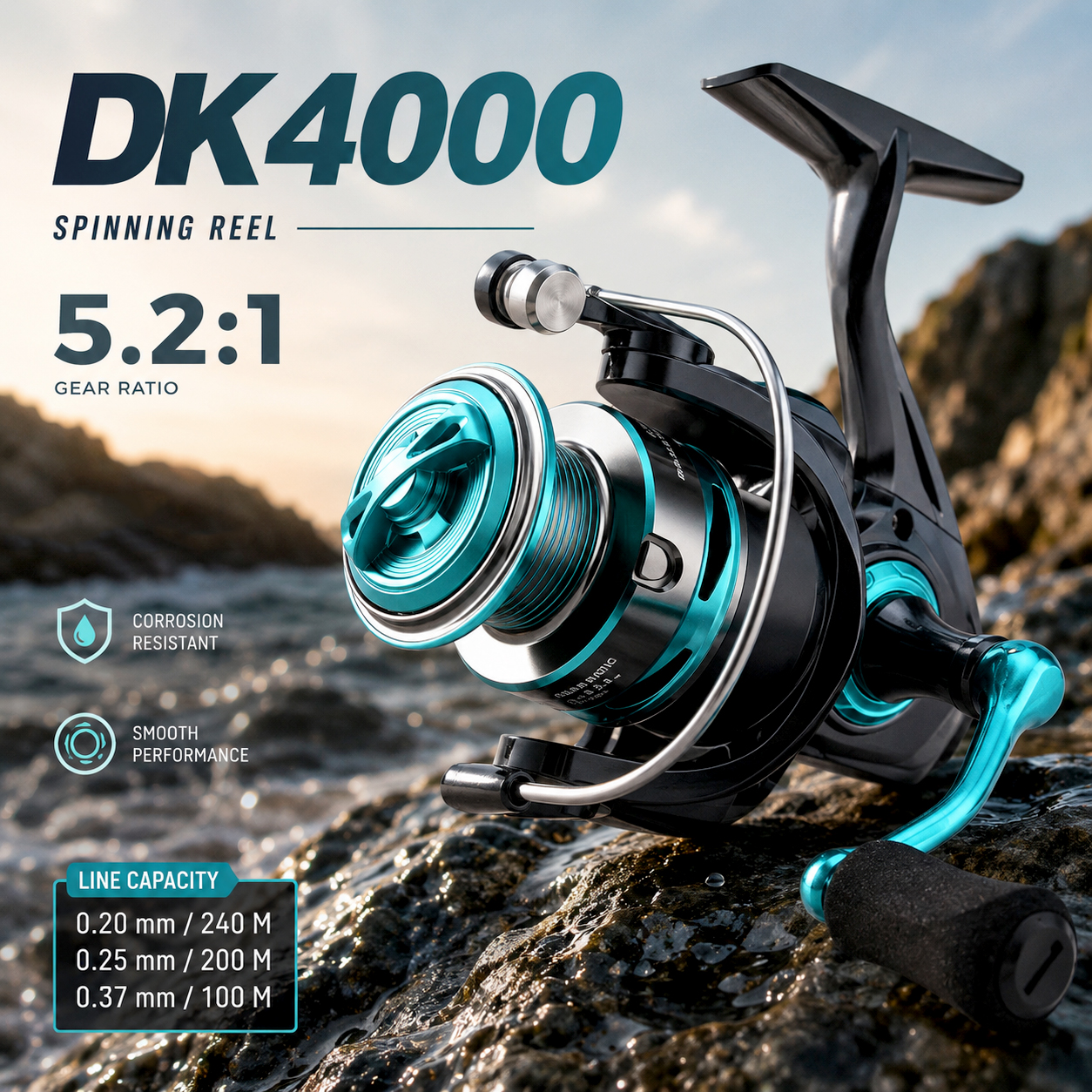 dk fishing reel BILLINGS Series Dr.Fish Darkness Spinning Reel 8000/9000
