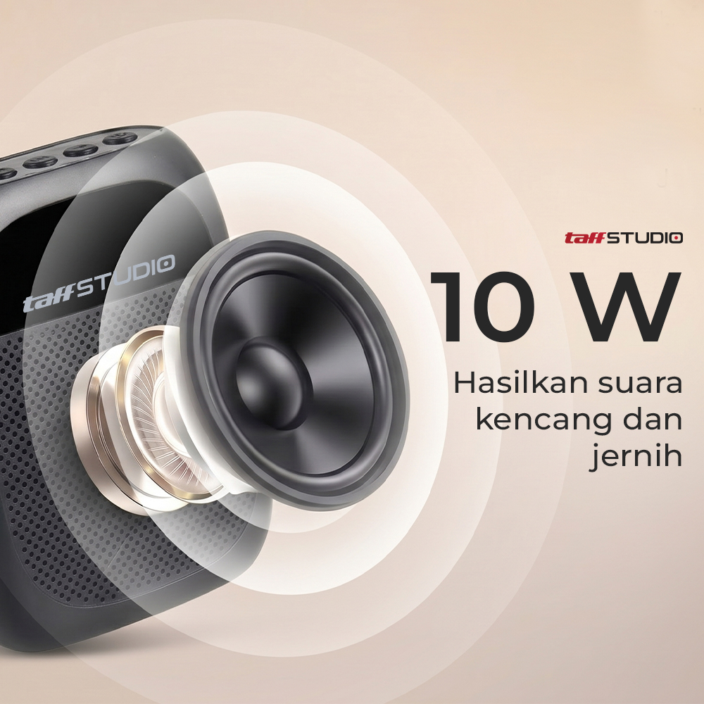 Gambar produk TaffSTUDIO Speaker Pinggang Penguat Suara Bluetooth LED TF Card 10W - YW-166U - 1