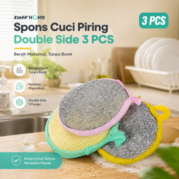 TaffHOME Spons Cuci Piring Double Side Cleaning Sponge 3 PCS - 020
