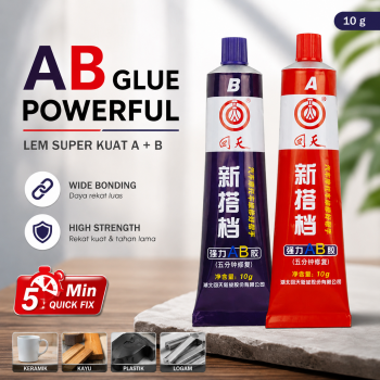 Huitian Lem Super Glue A+B Metal Repairing Adhesive Welding Glue 10 g - HT5