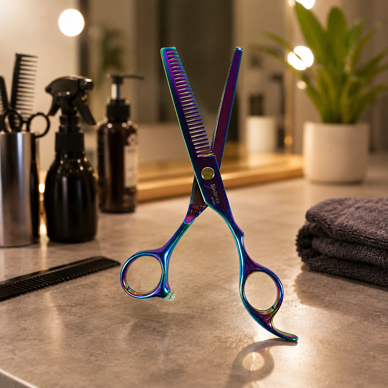Biutte.co Gunting Rambut Lurus Sasak Buffing Stainless Steel 2 PCS - M1325 Gambar produk Biutte.co Gunting Rambut Lurus Sasak Buffing Stainless Steel 2 PCS - M1325 - 2