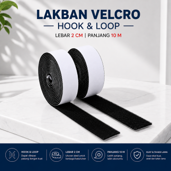 HAFINE Lakban Velcro Hook and Loop Magic Nylon Sticker - ZNK100