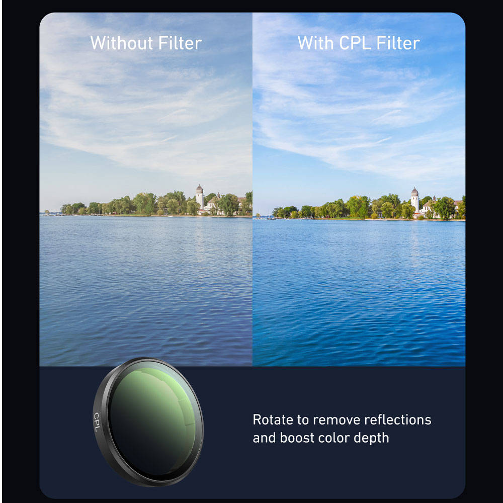 Gambar produk TELESIN Lens Camera Filter CPL Polarizing for DJI Osmo Action 6 - S5-FLT-76-TDJ - 2