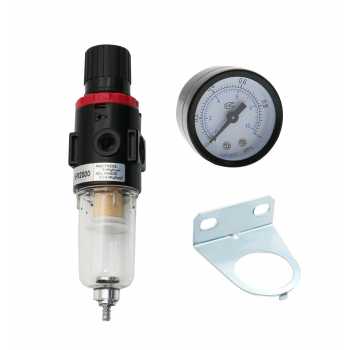 Gambar produk Ruilo Air Filter Regulator Pneumatic Saringan Kompresor Angin G1/4 Copper Core - AFR-2000 - 7