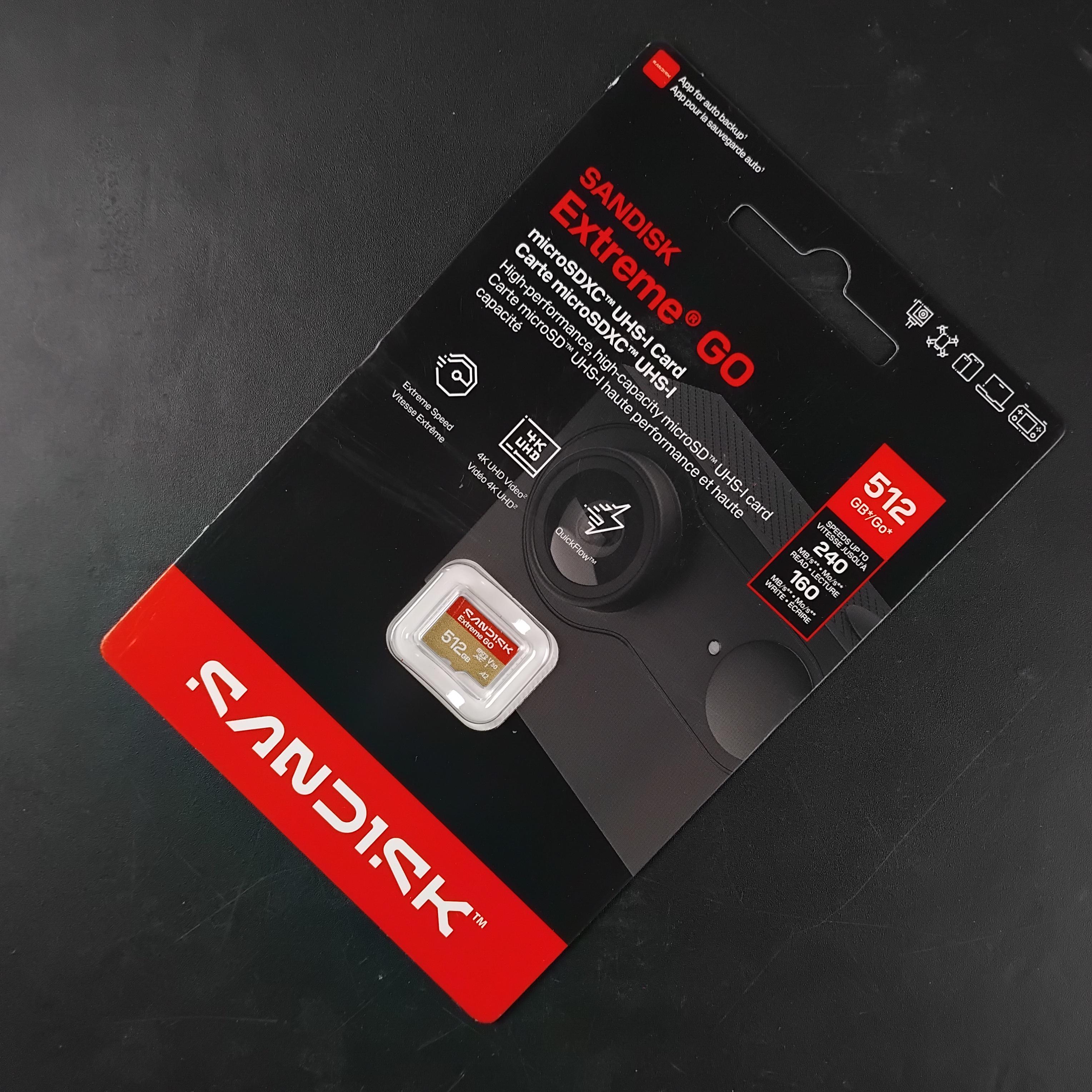 SanDisk Extreme GO microSDXC UHS-I A2 U3 V30 512GB - SDSQXGN Gambar produk SanDisk Extreme GO microSDXC UHS-I A2 U3 V30 512GB - SDSQXGN - 1