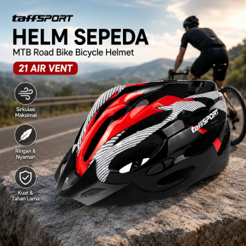Gambar produk TaffSPORT Helm Sepeda MTB Road Bike Bicycle Helmet 21 Air Vent - X10