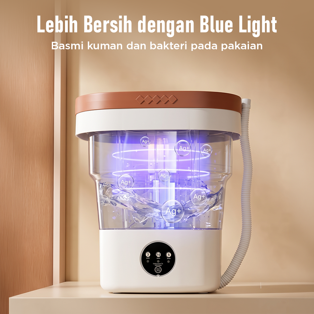 Gambar produk Houselin Mesin Cuci Mini Lipat Portable Foldable Washing Machine 8L - HS8 - 3