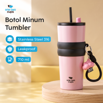 One Two Cups Botol Minum Tumbler Air Panas Dingin with Straw 710ml - YS-9000