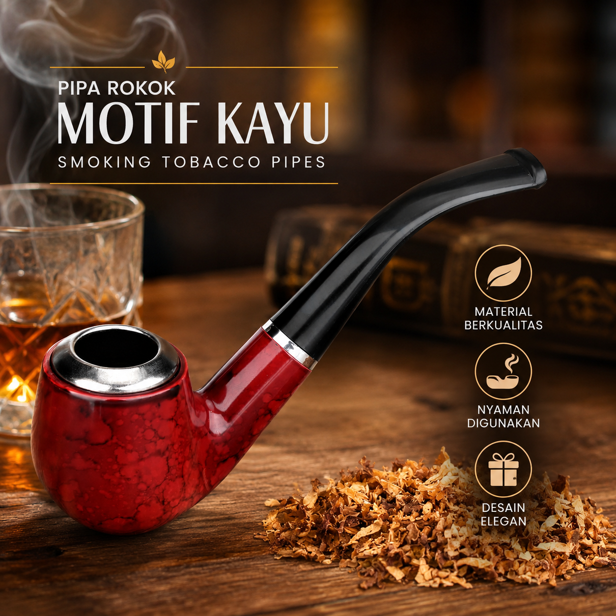 Boxin Pipa Rokok Motif Kayu Smoking Tobacco Pipes - ZF808 Gambar produk Boxin Pipa Rokok Motif Kayu Smoking Tobacco Pipes - ZF808 - Utama