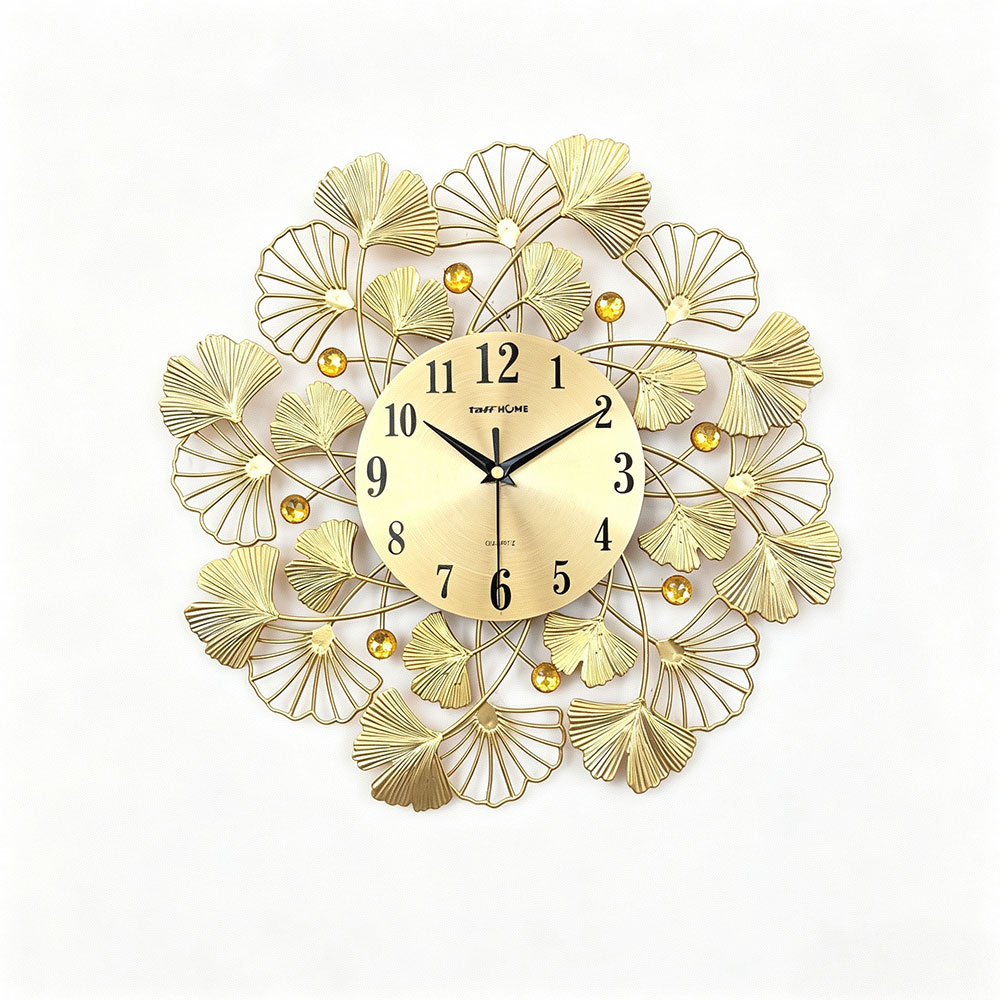 TaffHOME Jam Dinding Besi Elegan Ginkgo Leaf Quartz Movement 38cm - 25017 Gambar produk TaffHOME Jam Dinding Besi Elegan Ginkgo Leaf Quartz Movement 38cm - 25017 - 1
