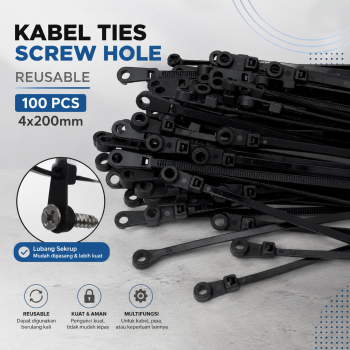 TaffGUARD Kabel Ties Zip Screw Hole Cable Reusable 100 PCS - Z150