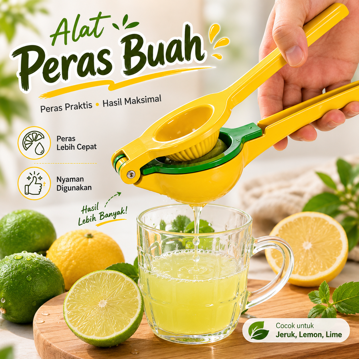 JPOL Alat Peras Jus Buah Juice Lemon Lime Squeezer - LSR02 Gambar produk JPOL Alat Peras Jus Buah Juice Lemon Lime Squeezer - LSR02 - Utama