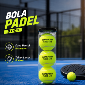 TaffSPORT Lite Bola Padel Ball Natural Rubber Core Felt Wool 3 PCS - X33