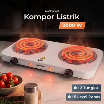 TaffHOME Kompor Listrik 2 Tungku Portable Coil Hot Plate 2000W - C2-2000-05