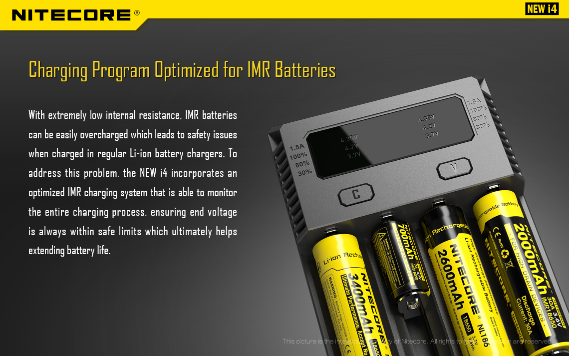 Gambar produk Nitecore Intellicharger Universal Battery Charger 4 Slot for Li-ion - NEW i4 - 5