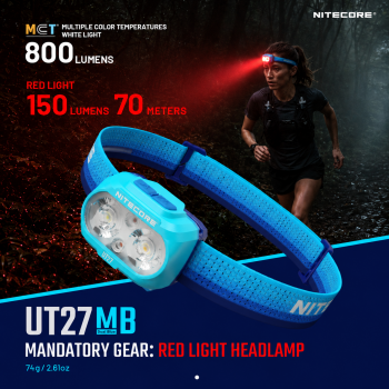 NITECORE Senter Kepala Headlamp LED MCT 800 Lumens - UT27MB