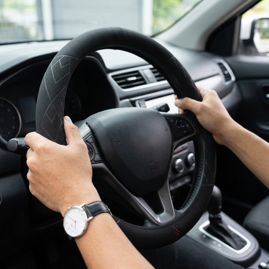 AUTOJZ Cover Setir Mobil Suede Non Slip Ultra Thin Steering Wheel 38cm - V30 Gambar produk AUTOJZ Cover Setir Mobil Suede Non Slip Ultra Thin Steering Wheel 38cm - V30 - 5