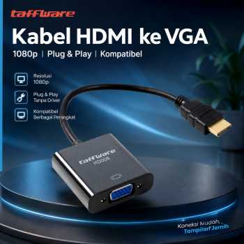 Gambar produk Taffware Kabel Adaptor HDMI ke VGA Female 1080p - HD008