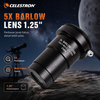 CELESTRON Omni Lensa Barlow Teleskop 5x Eyepiece 1.25 Inch - S1030