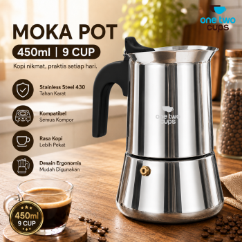 One Two Cups Moka Pot Teko Kopi Espresso Coffee Maker Stovetop - Z70