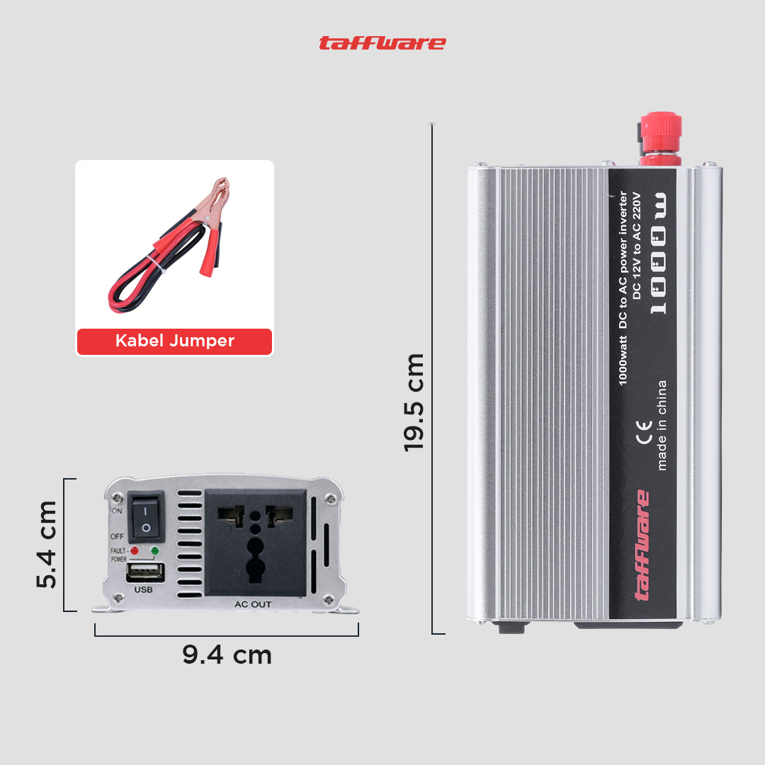 Taffware Power Inverter Mobil Modified Sine Wave DC12V to AC220V 1000W - SAA-1000A Gambar produk Taffware Power Inverter Mobil Modified Sine Wave DC12V to AC220V 1000W - SAA-1000A - 7