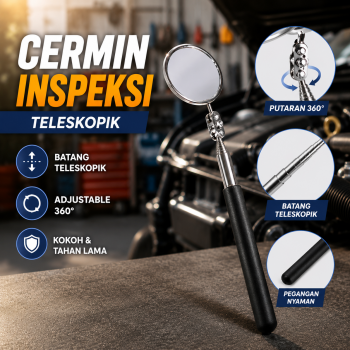 Gambar produk ULLMAN Cermin Inspeksi Teleskopik Inspection Mirror 360 Rotation 90cm - MRR-10